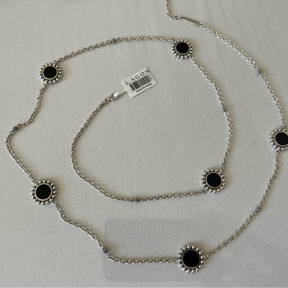 LAGOS Jewelry - LAGOS Silver Maya Necklace Black Onyx Station 34”
